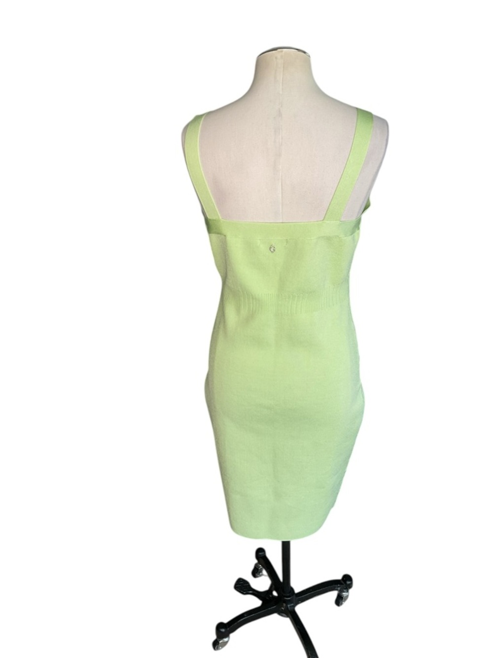 GUESS Lime Green Bodycon Dress XL Ribbed NWT Honeydew Going Out Mini - Picture 3 of 9